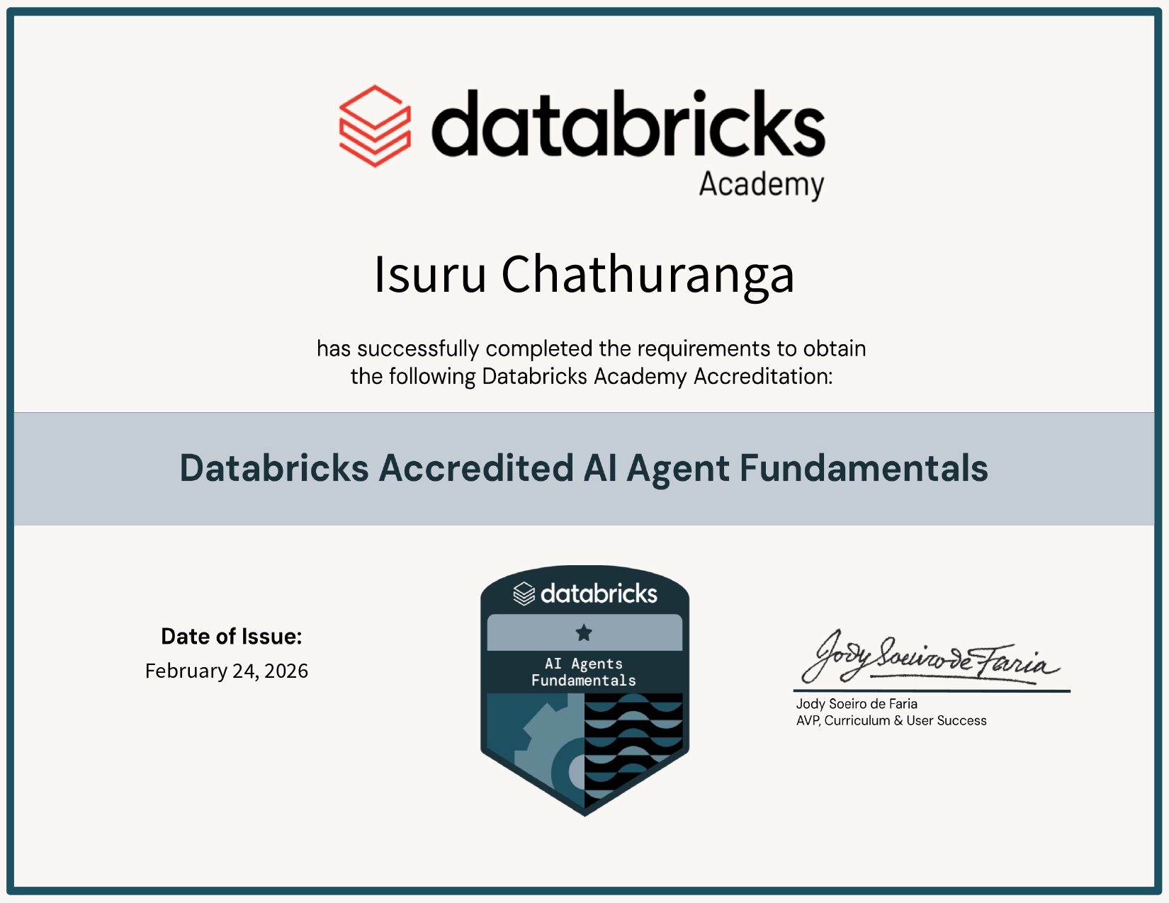 Databricks Accredited AI Agent Fundamentals - Databricks